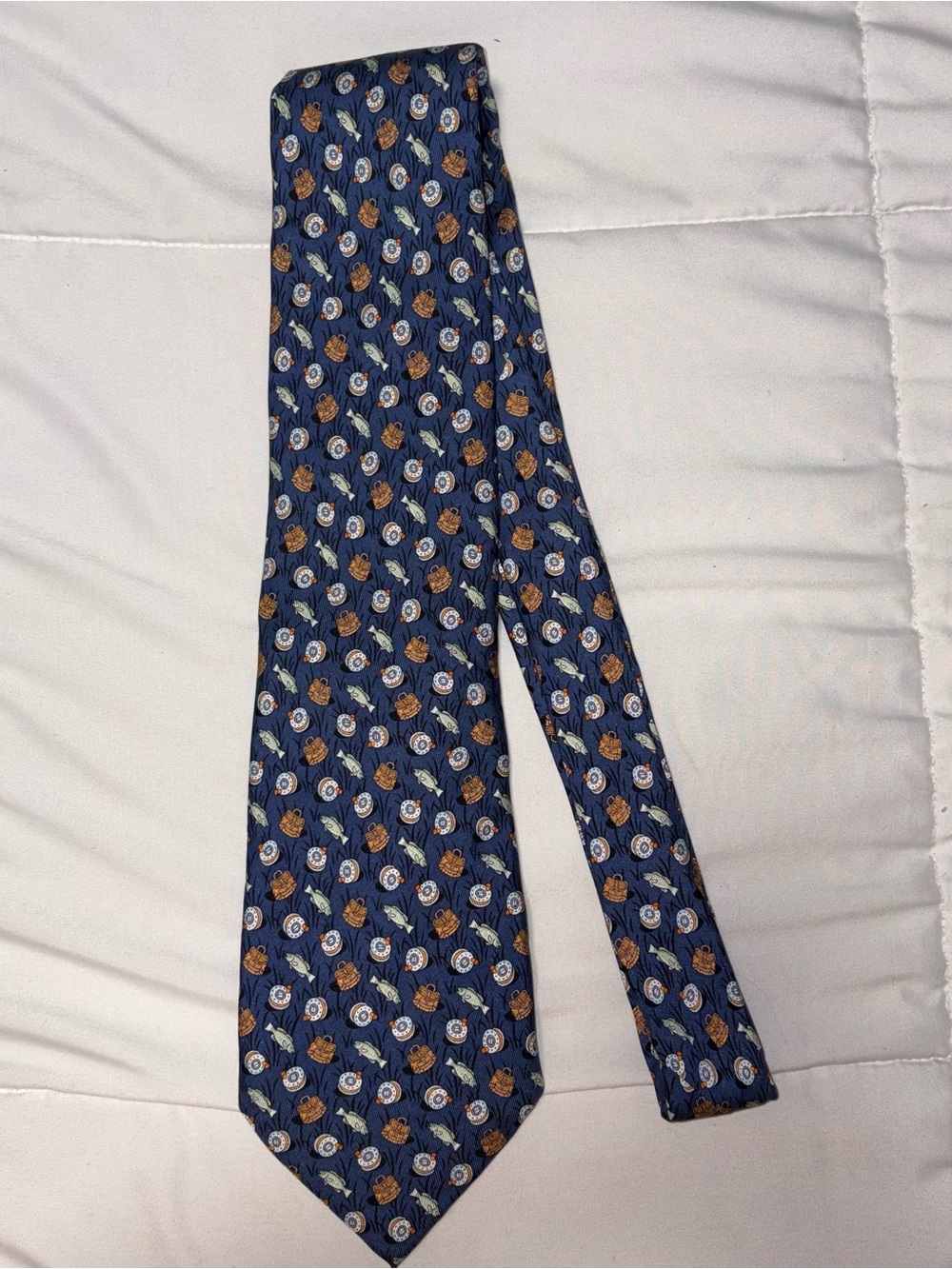 Vineyard Vines Fishing Theme Tie Silk
